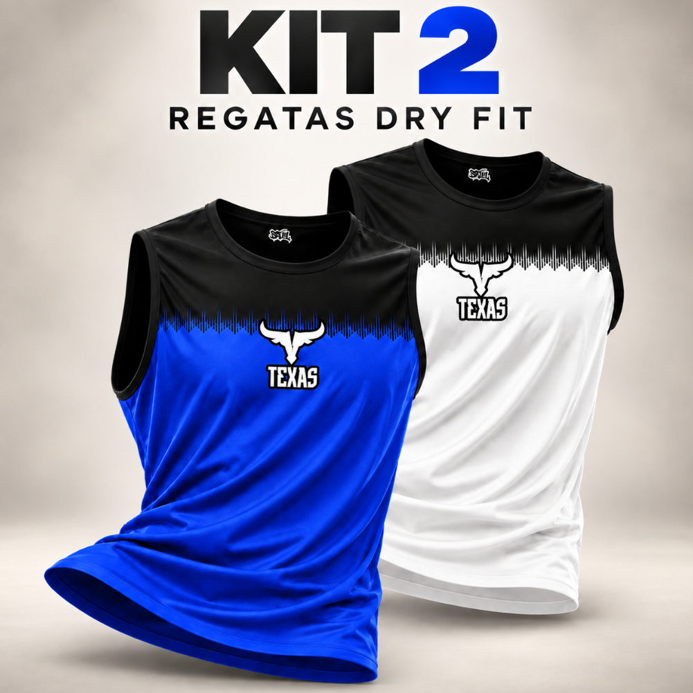 Kit 2 Regatas Dry Fit Masculina Academia Treino Musculação Fitness Corrida Camisa Esportiva Gym