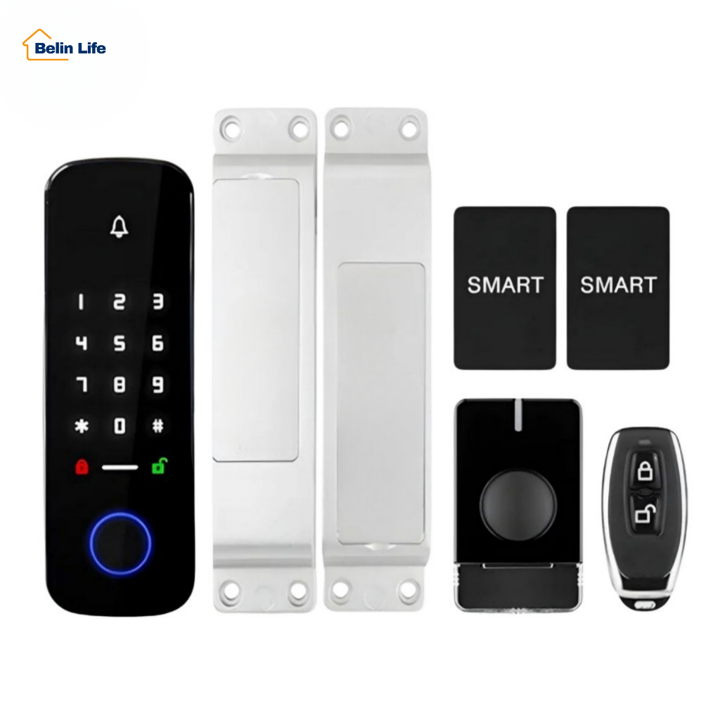 Fechadura Elétrica Sem Fio Knup KP-CA618 Biometria Senha Cartão Controle Remoto Porta Interna