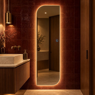 Espelho Lopazzi 150x40cm Grande Orgânico Com Led Touch Bivolt Luz Quente e Fria Decoração Pinterest Vitta