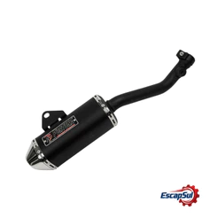 Escapamento XTZ 250 Lander/Tenere 250 Mini tri Preto Fortuna