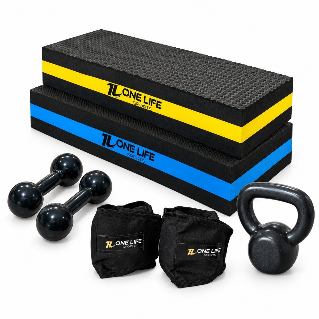 Kit Aeróbico Caneleira 3 Kg + 2 Step + Ket 4kg + Halter 2kg