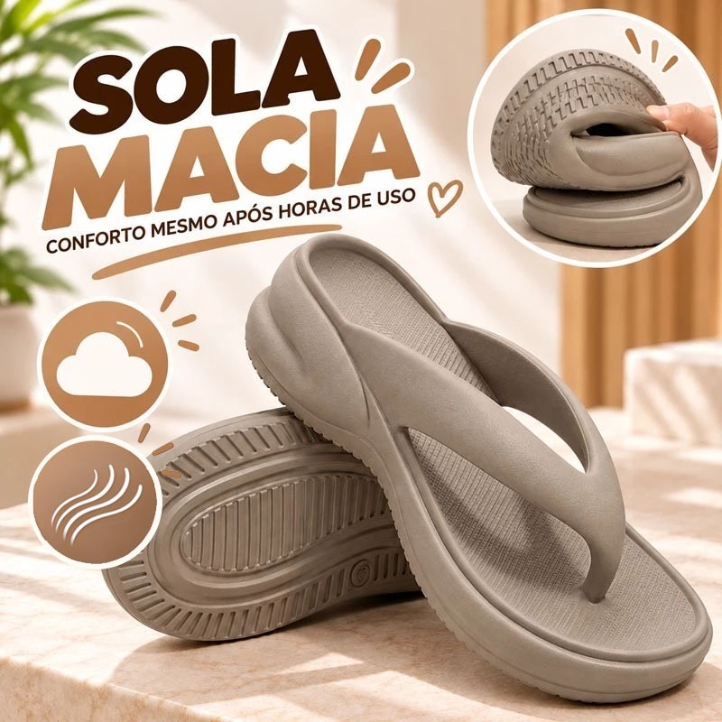 Chinelo Feminino Plataforma EVA Nuvem Solado Grosso Macio Antiderrapante Confortável e Leve para o Dia a Dia