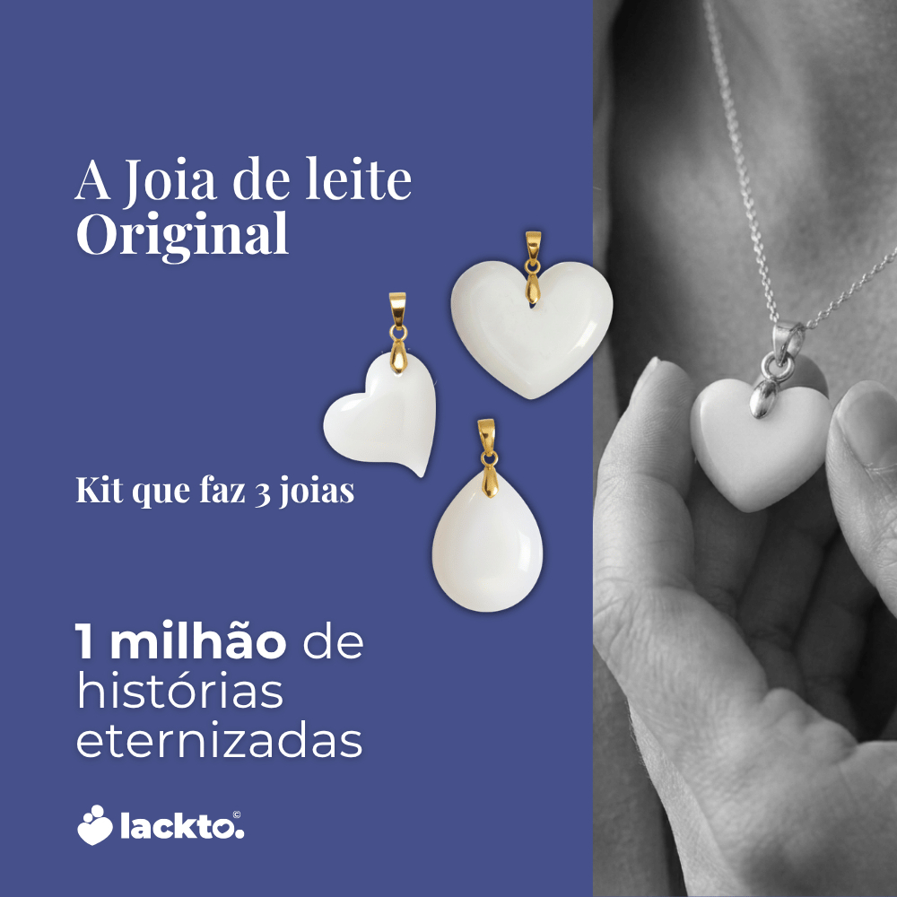 Pingente de Leite Materno Lackto | Kit para Fazer 3 Joias | Nova Mãe | Faça Você Mesma | Amor de leite