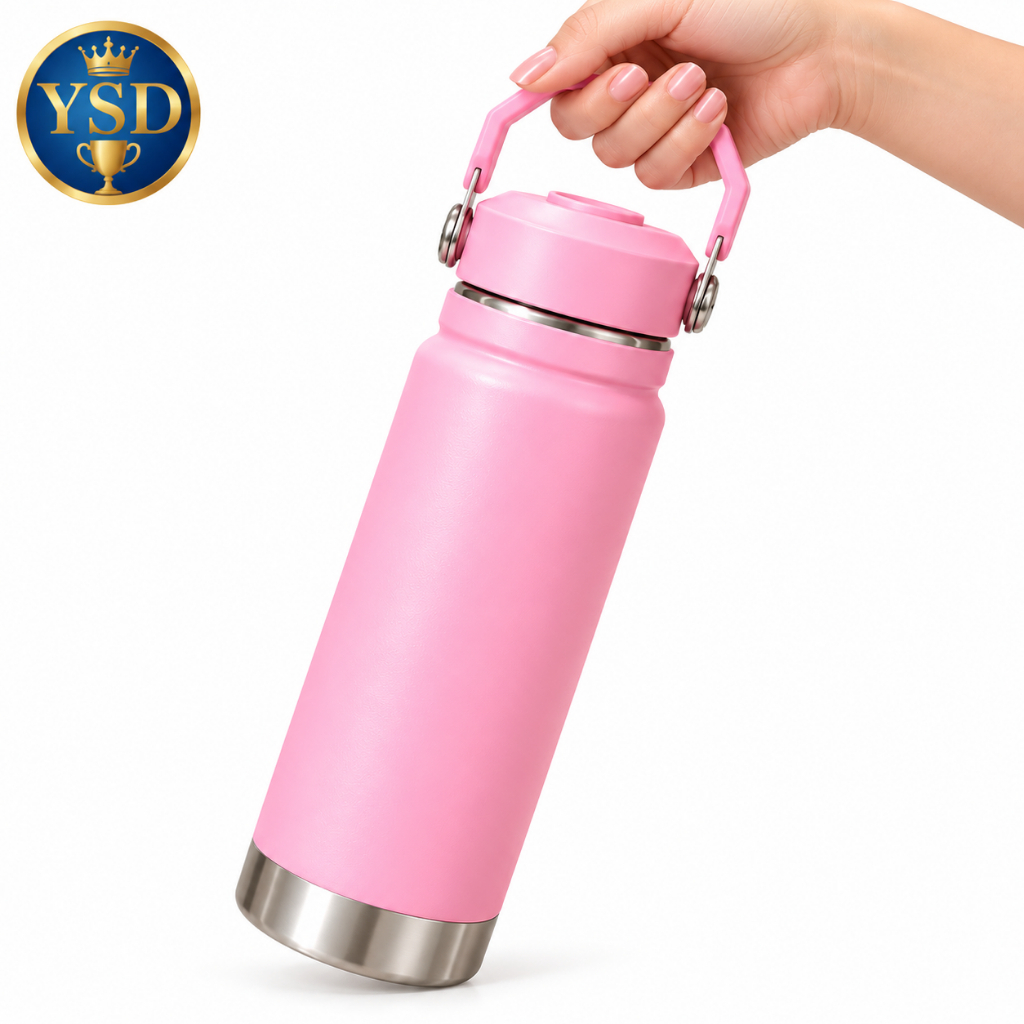 Garrafa Térmica 800ml Inox com Alça Portátil Garrafa de Água para Academia Esporte Trabalho