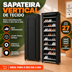Sapateira Organizador de Sapatos 9 Andares Vertical Desmontável Compacta para Quarto Closet Entrada e Lavanderia