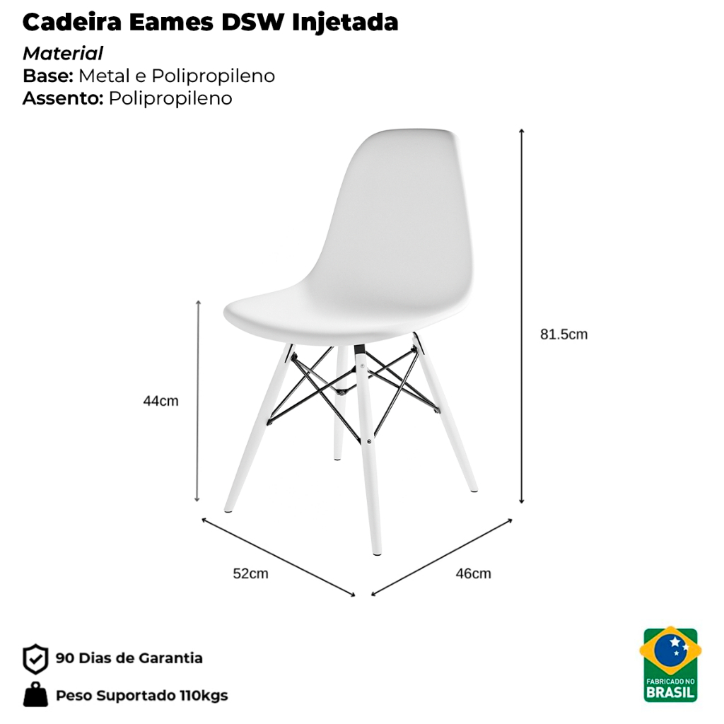 Cadeira Eames Design Moderna Branca para Home Office, Escritório e Sala de Jantar · foto 2
