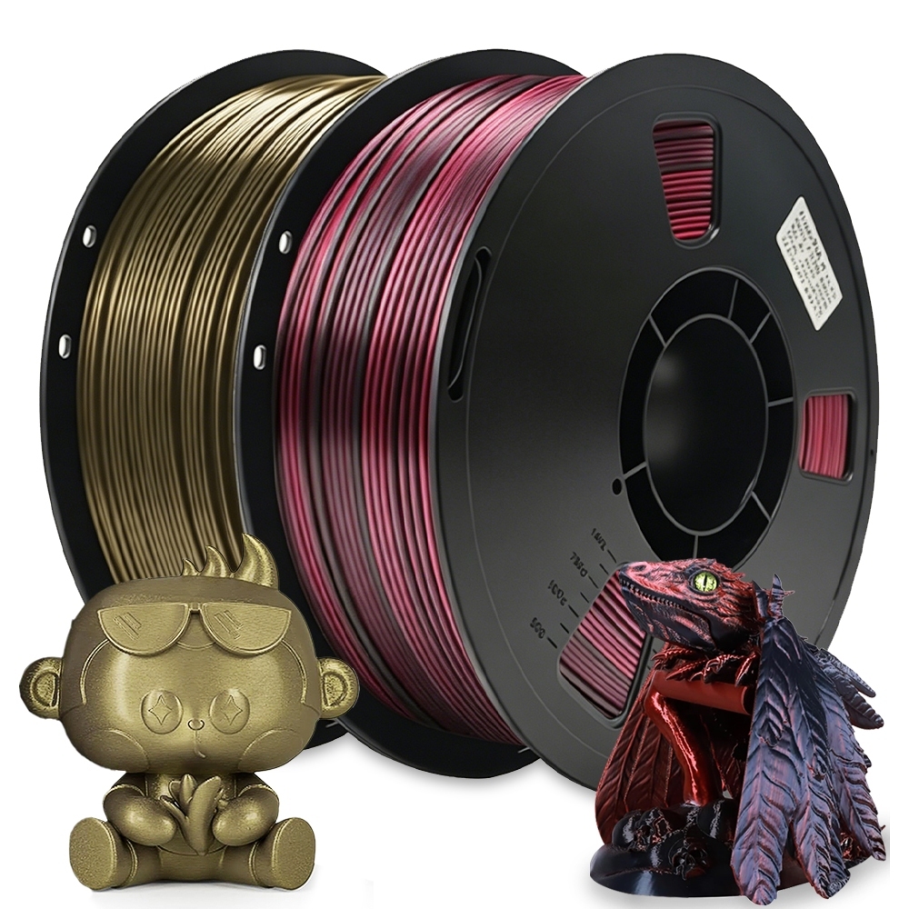 Filamento Pla Premium 2kg Alta Impressora 3d Duas Cores Gradiente Colorido