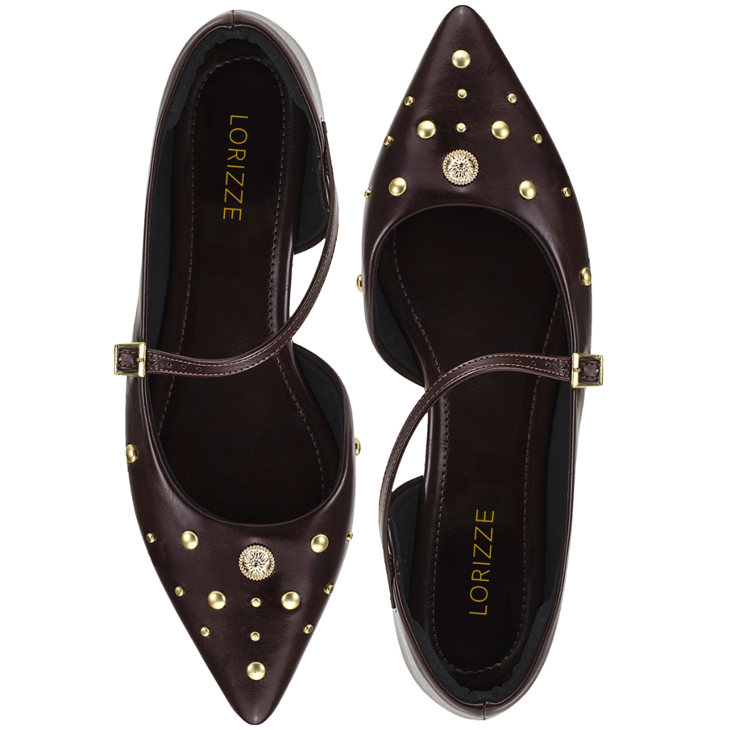 Sapato Feminino Sapatilha Slingback Rasteira Bico Fino Fivelas Mule Social Casual 6773 · foto 2