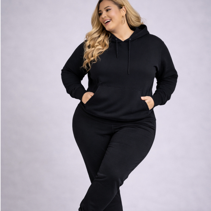 Conjunto De Moletom Agasalho Inverno Frio Meia Estação Feminino Plus Flanelado Pelinho Quentinho
