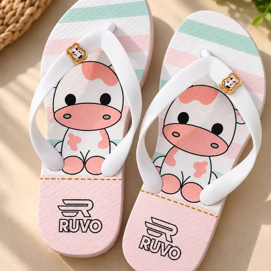 Chinelo Feminino Estampado, Sandália Dedo Borracha Antiderrapante Confortável Resistente 33/34-39/40