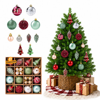 Kit 30 Bolas de Árvore Natalina Enfeites para Natal Decoração Luxo Pisca Pisca Bolinha Loja Casa