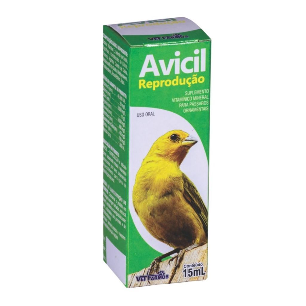 Avicil 15 Ml Suplementos Vitamínas Liquidos Aves Passaros Vet Farmos Ferro Muda Reprodução Cálcio Vitamina E Eletrovitt — imagem 2 de 2