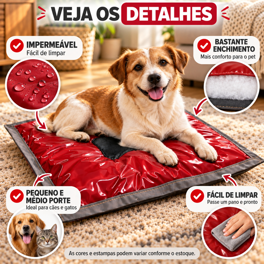 Cama Pet Impermeável Cachorro Gato Lavável Confortável Resistente Colchonete Macia Fácil de Limpar — imagem 2 de 2