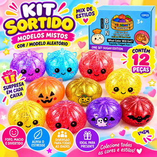 Squishy Bun Sensorial 2 Estilos 6 Cores Brinquedo Macio Anti Estresse Retorno Lento 3+
