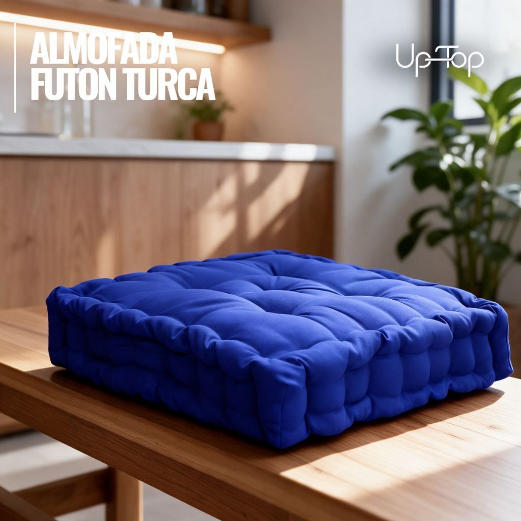 Almofada Futon Turca para Banco e Palhetes de Madeira Tecido Oxford 50x50x12 cm