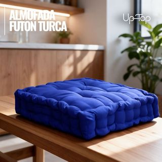 Almofada Futon Turca para Banco e Palhetes de Madeira Tecido Oxford 50x50x12 cm