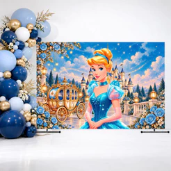 Painel Retangular Cinderela Tecido Sublimado 3x2 300x250 4x3