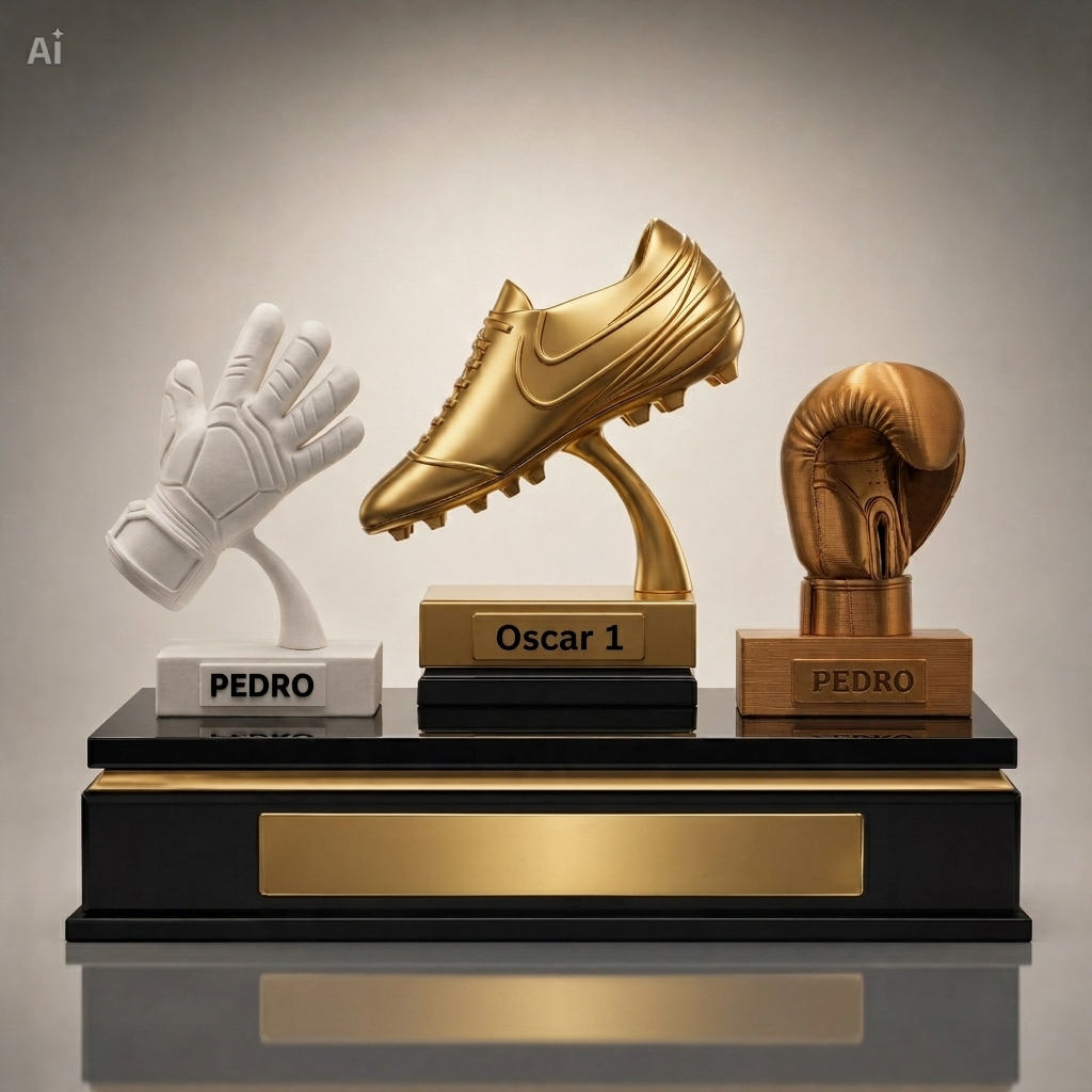 Troféu Personalizado Com Nome Futebol Chuteira Luva Goleiro Luta Boxe Premiação Lembrancinha Enfeite Presente Criativo