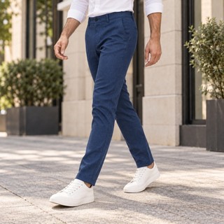 CALÇA MASCULINA DE SARJA ALFAIATARIA TEXTURIZADA – ESTILO E VERSATILIDADE PARA O SEU DIA A DIA