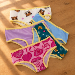 Kit 5 Calcinha Infantil Algodão com Elastano Forro 100% Algodão Super Confortável