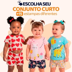 Escolha Seu Conjunto de Bebê Menina Infantil Feminino Verão Manga Curta Roupa de bebê em Algodão Tamanho 1 Ao 8 L01