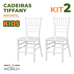 Kit 2 Cadeiras Infantil Polipropileno Branco Quarto e Brinquedoteca