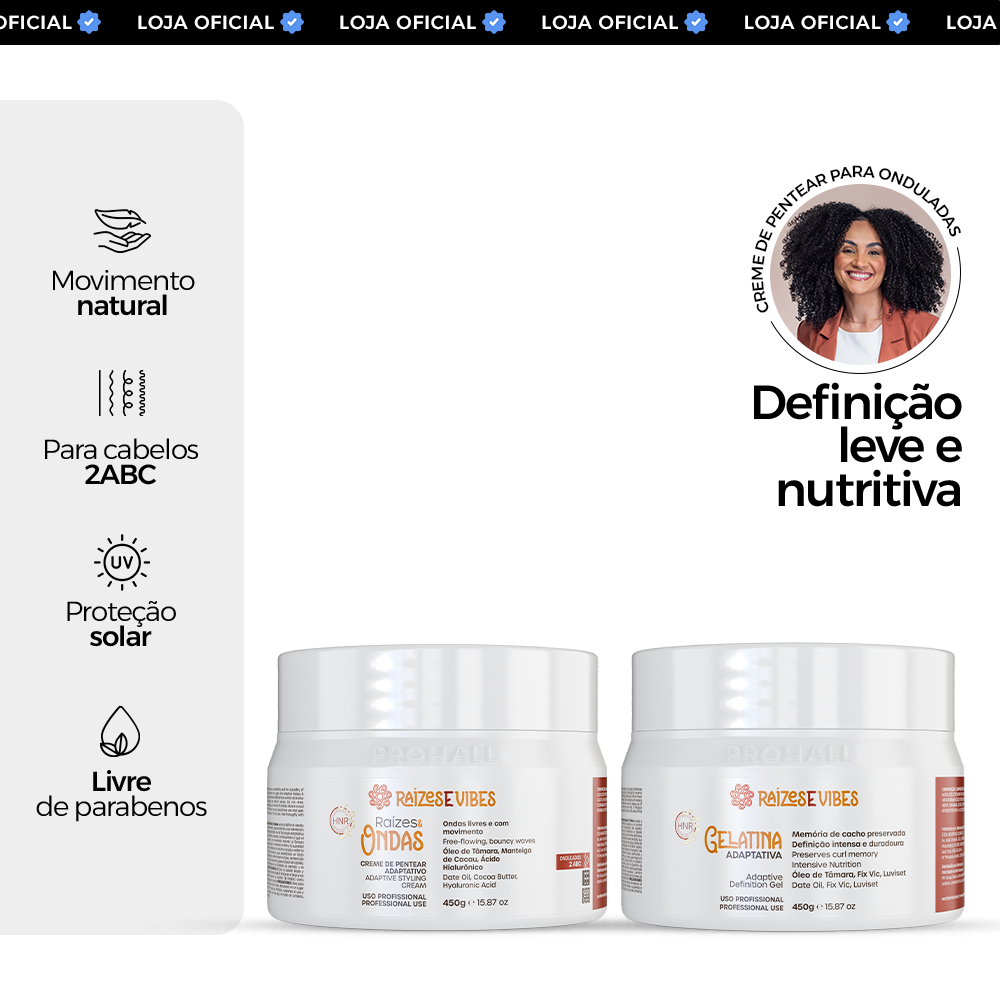 Creme de Pentear Ultra Hidratante Curvaturas 450g + Gelatina – Raízes & Vibes