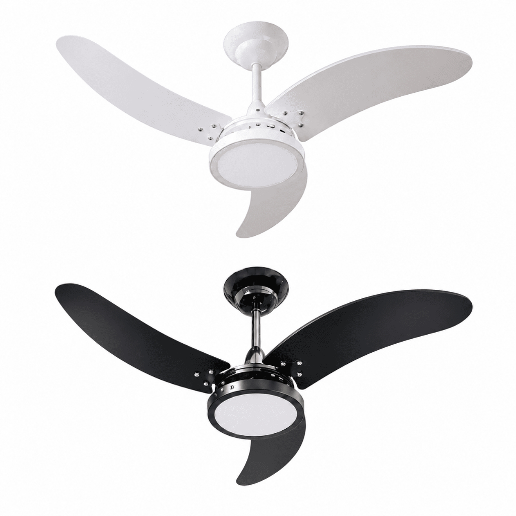 Ventilador de Teto Angra Luxo 3 Pás com Luminária LED 127V 220V Silencioso Econômico com Controle de Parede