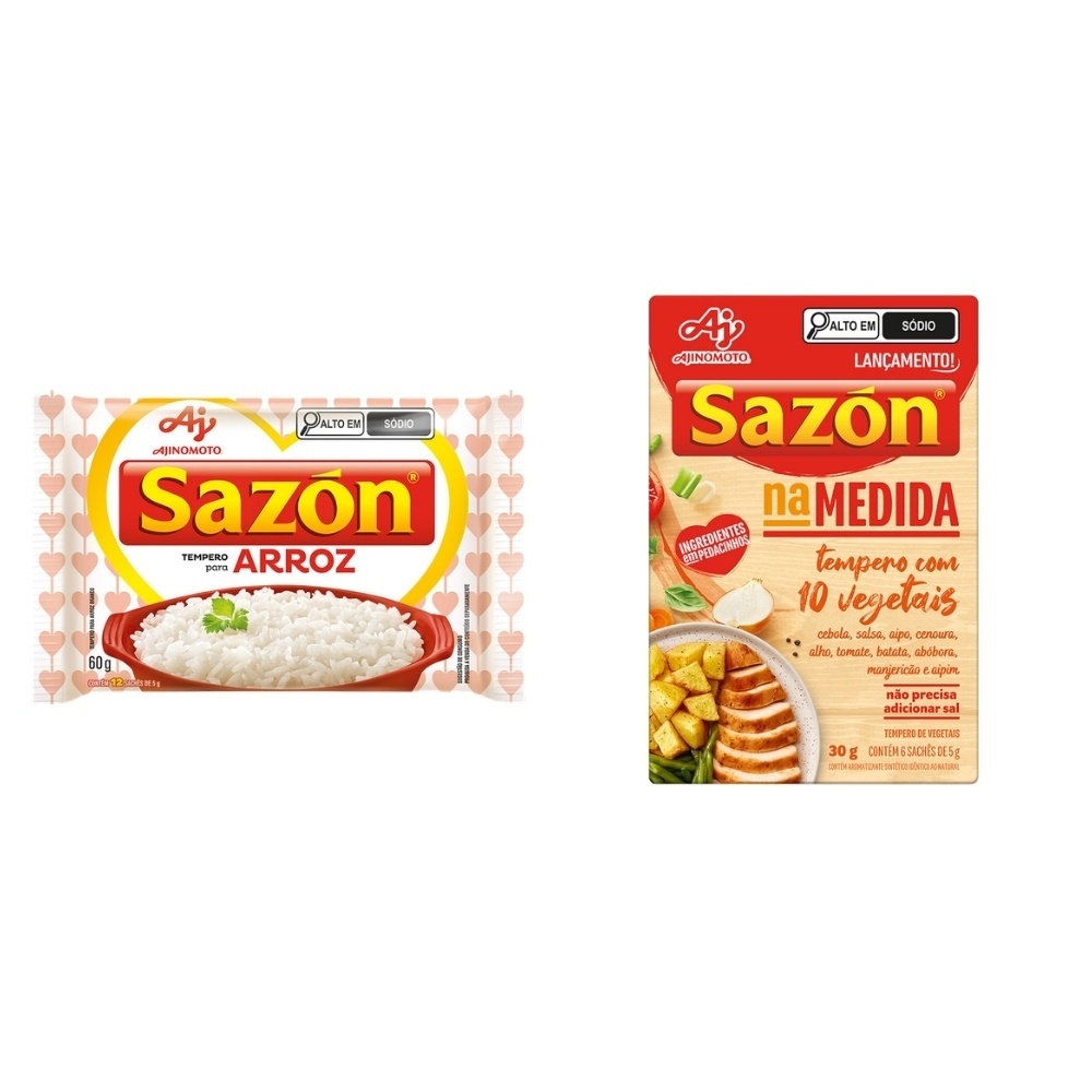 Kit Tempero SAZÓN® para Arroz - Para Arroz 60g e Na Medida Vegetais 30g - Ideal para Arroz, Legumes e Risotos