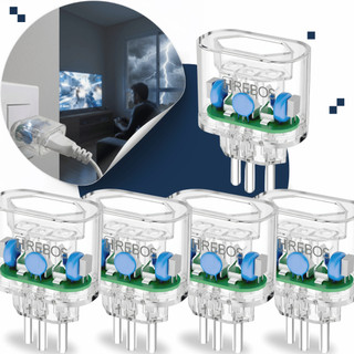Kit 05 Protetor de Surto Dps Hrebos 3 Pinos 20A Bivolt Transparente Anti Raio Surtos Elétricos