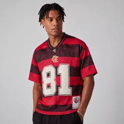 Camisa Flamengo Football 81 Masculina Rubro Negra Oversized 1981 Original Licenciada