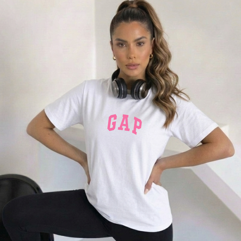 T-Shirt Feminina Fitness Camiseta Academia Estilosa Estampada 100% Algodão Envio Imediato