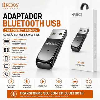 Hrebos Adaptador Bluetooth USB Original Para Som Automotivo Pioneer Receptor Música Carro Wireless Rádio