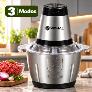 Processador Elétrico de Alimentos 2L para Carne e Legumes com 3 Modos e Fácil Limpeza