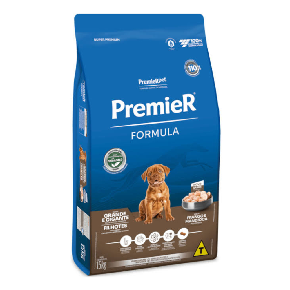 Ração Premier Fórmula Cães Filhotes Raças Grandes Frango 15Kg