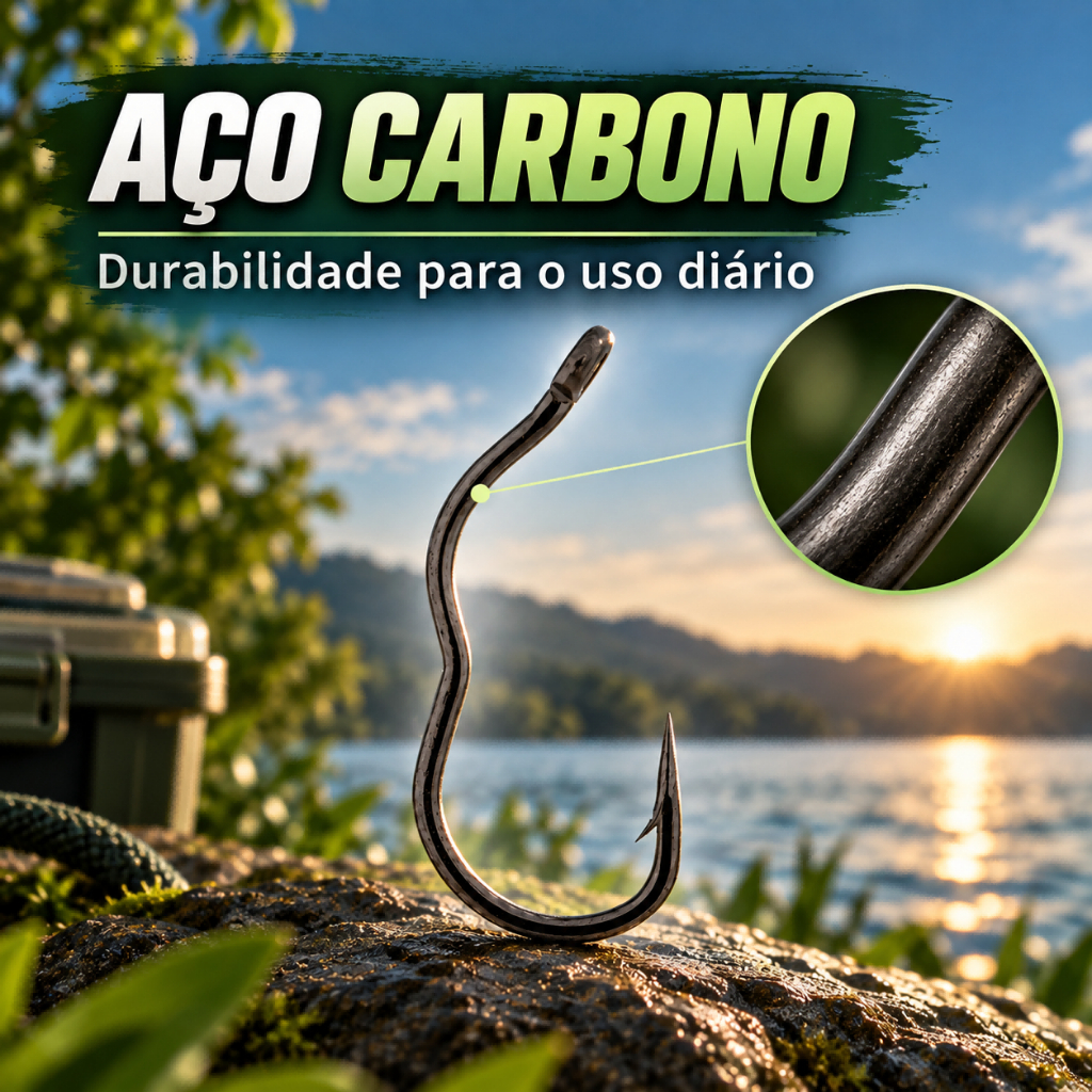 Anzol Albatroz Fishing Auto Flip Aço Carbono Black Nickel Afiado Pesca 05# ao 15# e 17# Pacote 9 a 12 Unidades — imagem 2 de 2