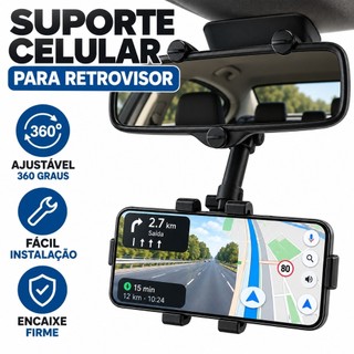 Suporte Retrovisor de Celular Para Carro Central (@LVSHOP)