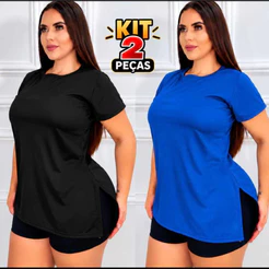 Kit 2 Blusas Helanca Dryfit Academia Feminina Tapa Bumbum Mullet LISA