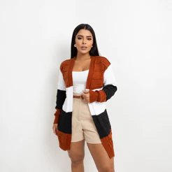 Cardigan Tricot Inverno Moda Feminina Blusa Tricot | Casaco Trico Inverno Max Cardigan Lover