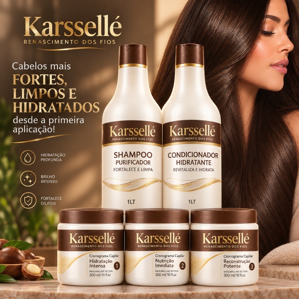 Kit Shampoo e Condicionador + Cronograma Capilar Hidratação/ Nutrição e Reconstrução