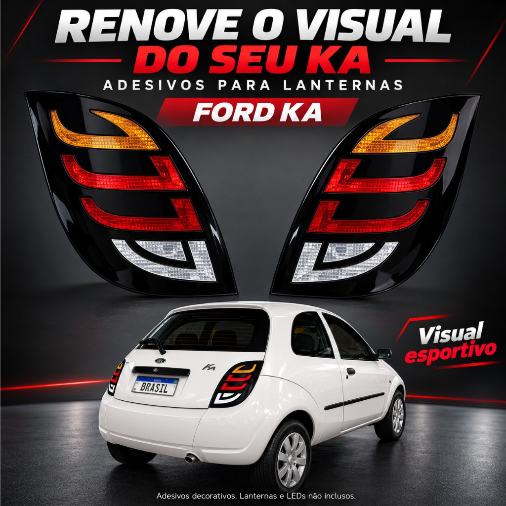 Aplique Mascara Negra Lanterna Ford KA ( O Par ) Tuning
