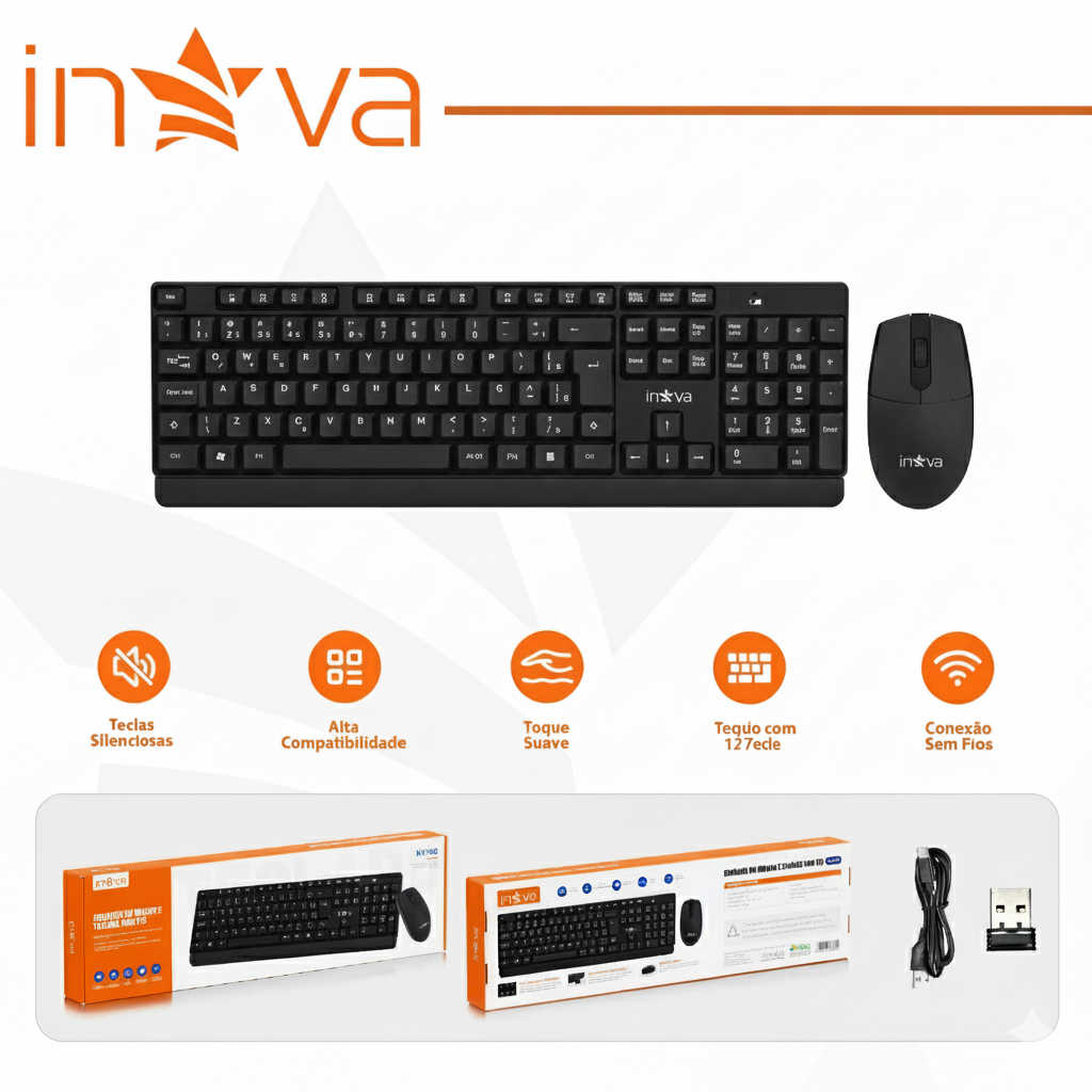 Inova Teclado e Mouse Sem Fio ABNT2 — foto 9