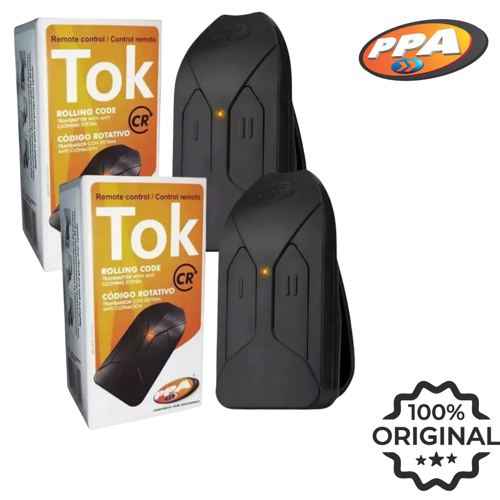 Kit 2 Controle TOK PPA Original 433MHz Portão Eletrônico Alta Performance Envio Já em Oferta na Shopee