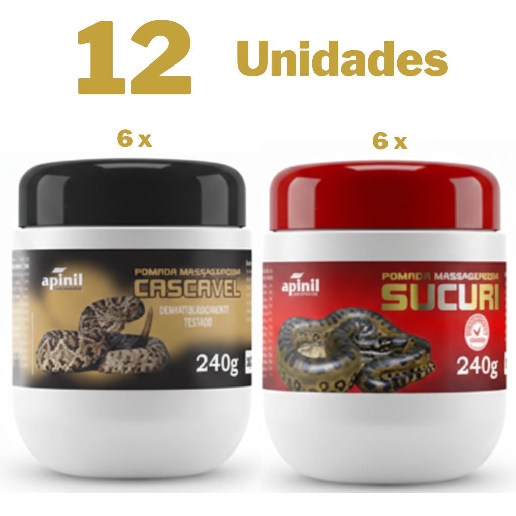 Kit Pomada Massageadora Sucuri + Cascavel 240g Apinil