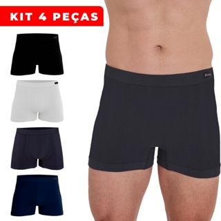Kit 4 Cuecas Boxer Zhamaro Masculina Algodão Conforto Respirável Modelagem Qualidade Alta Anatômica Sem Costura em Oferta na Shopee