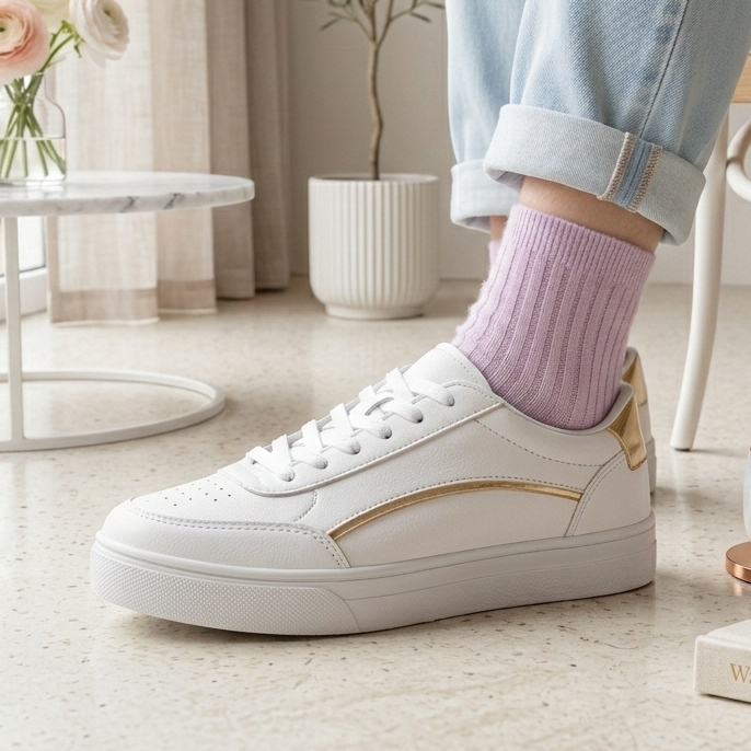 Tênis Feminino Casual Branco Lançamento Tênis Feminino Academia Esportivo