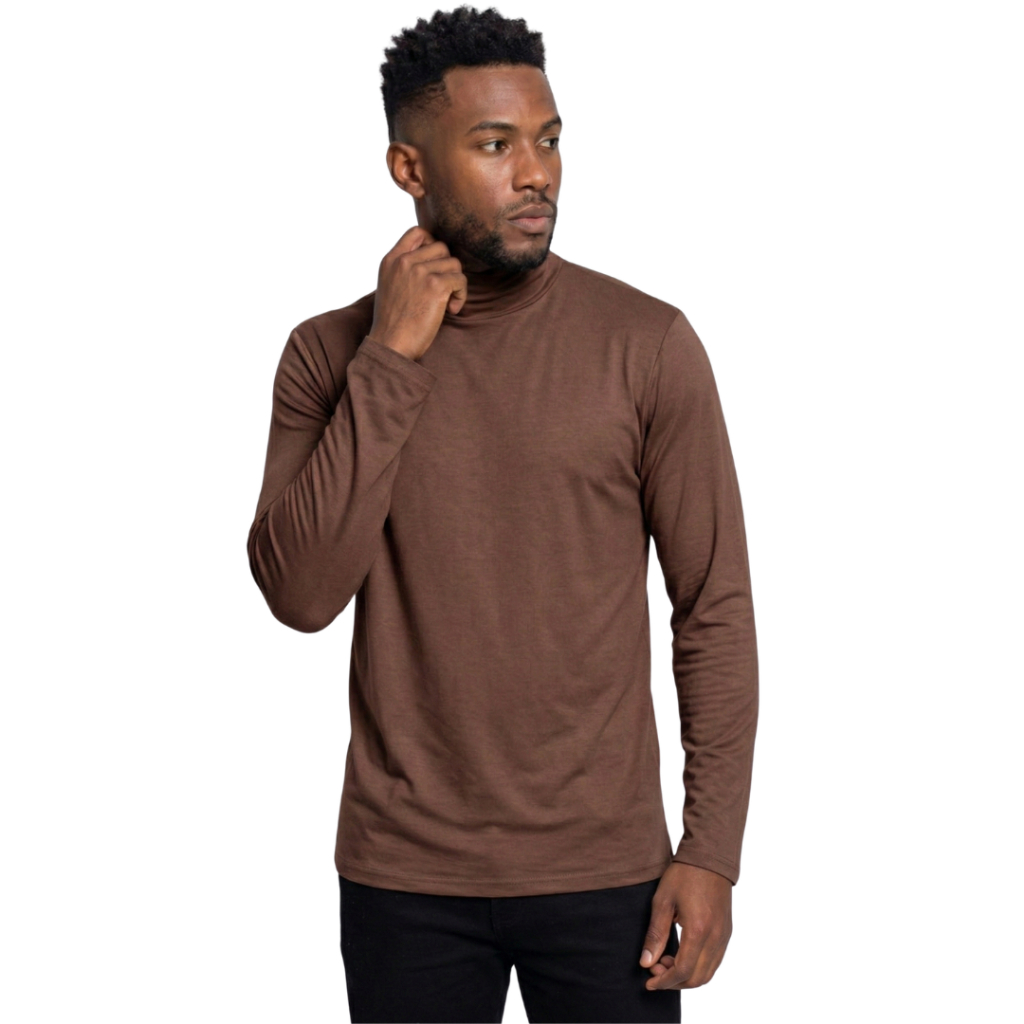 Blusa Masculina Gola Alta Manga Longa Viscolycra Confortável P ao XGG