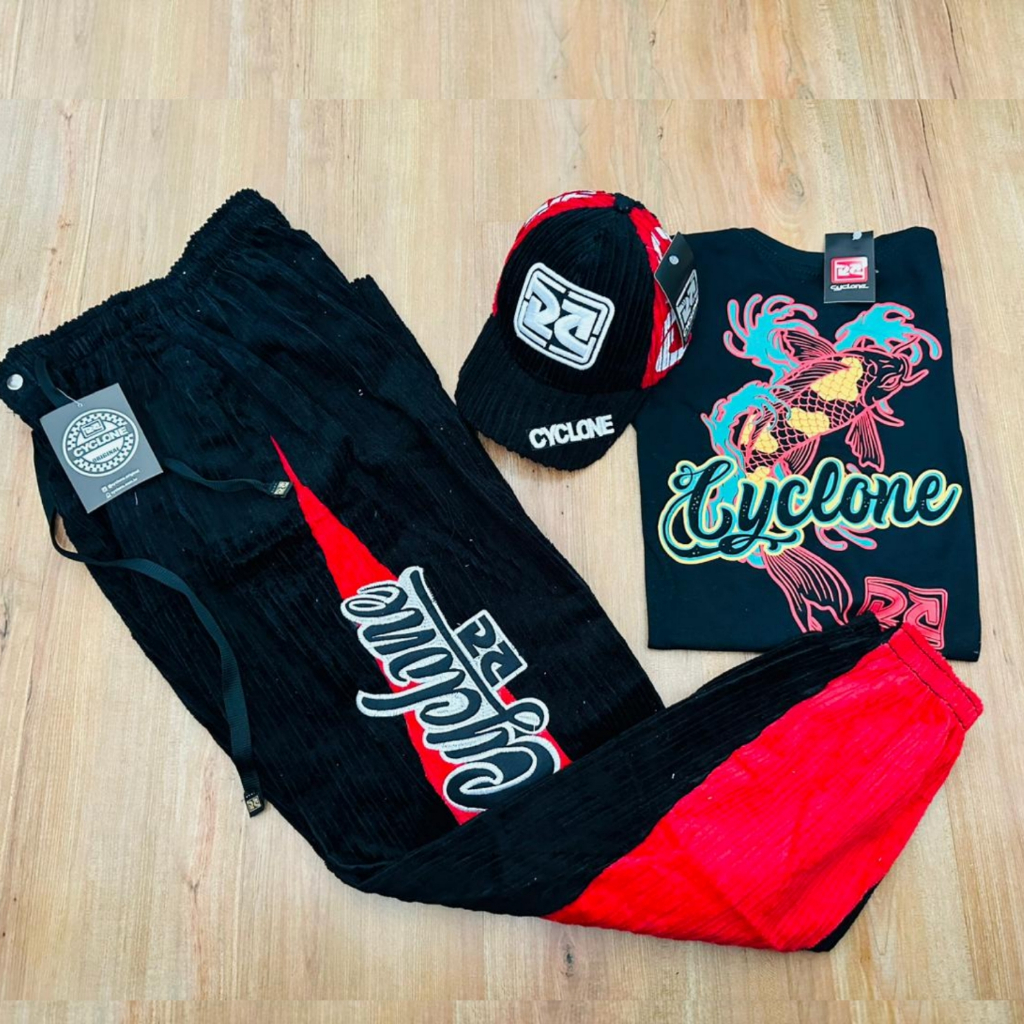 Calça Da Cyclone Veludo Mandrake Setas + Camiseta Algodão 30.1
