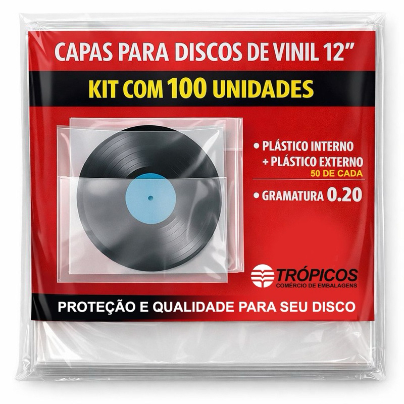 Plastico Vinil Lp 100  - 50 Externos 0.20+ 50 Interno