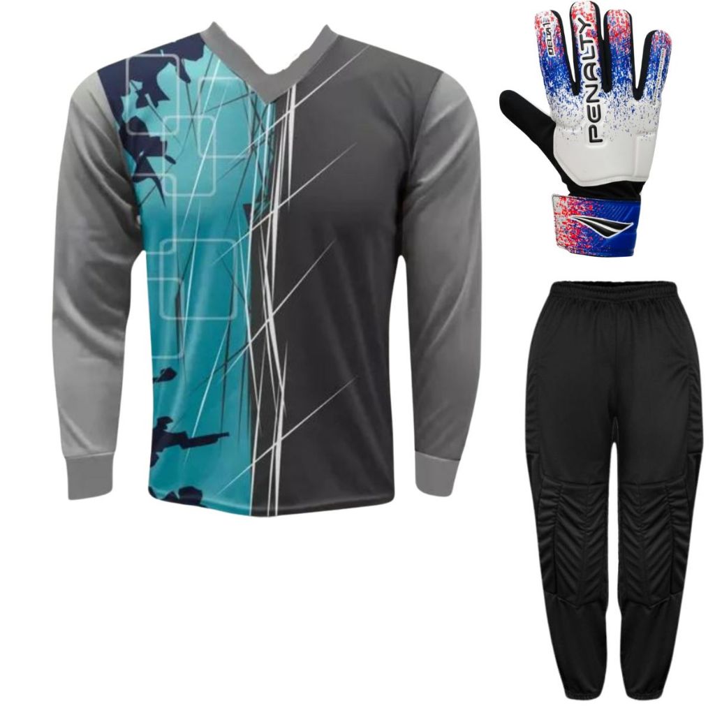 Kit Goleiro Camisa Genoa Kanga + Calça TRB + Luva Penalty